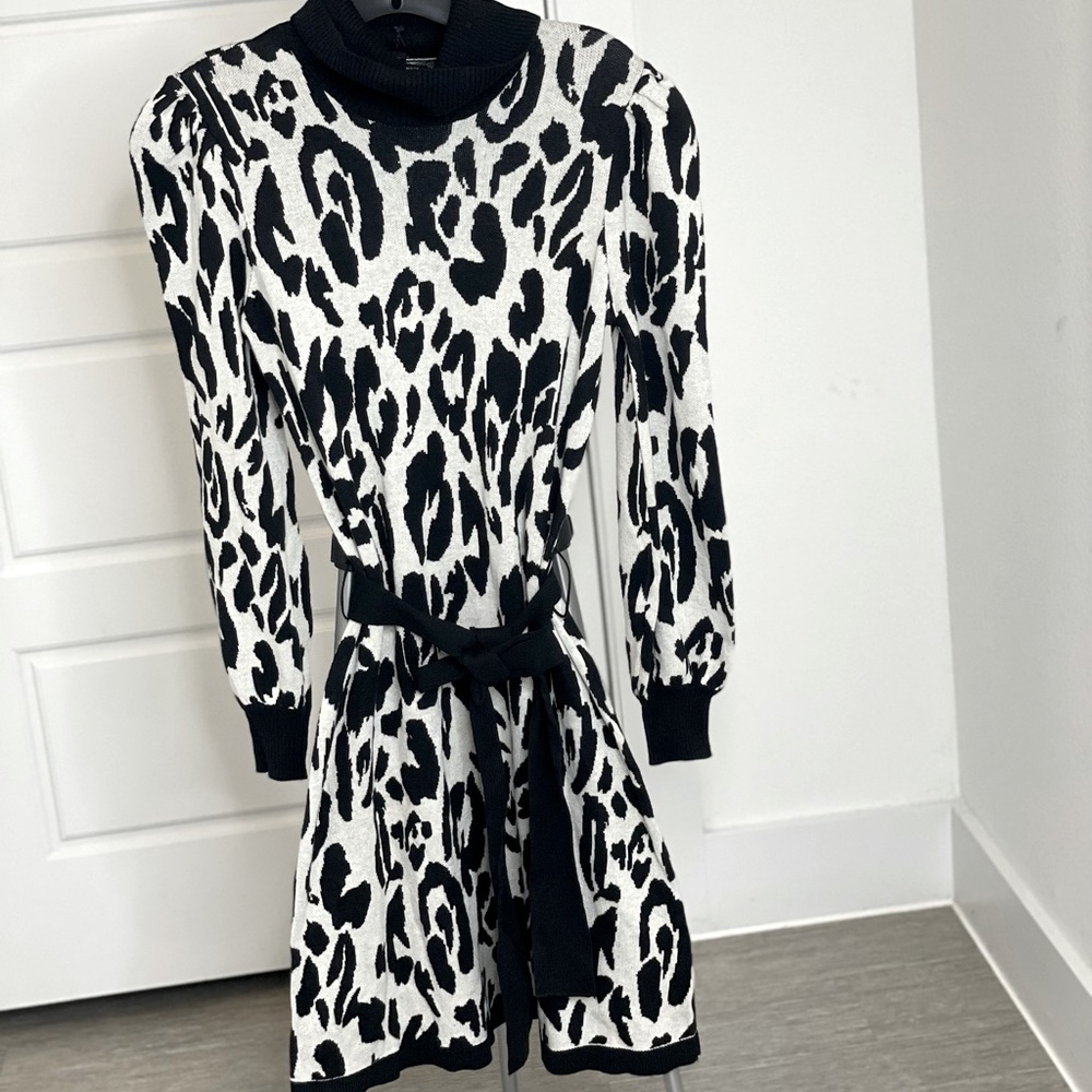 Leopard Print Sweater Dress